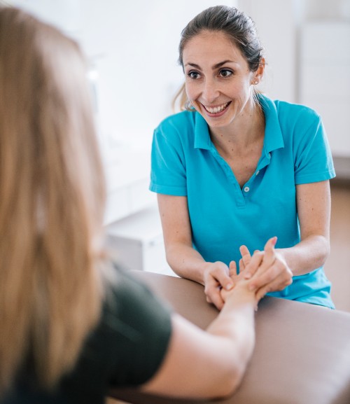 Therapist performing evaluation 